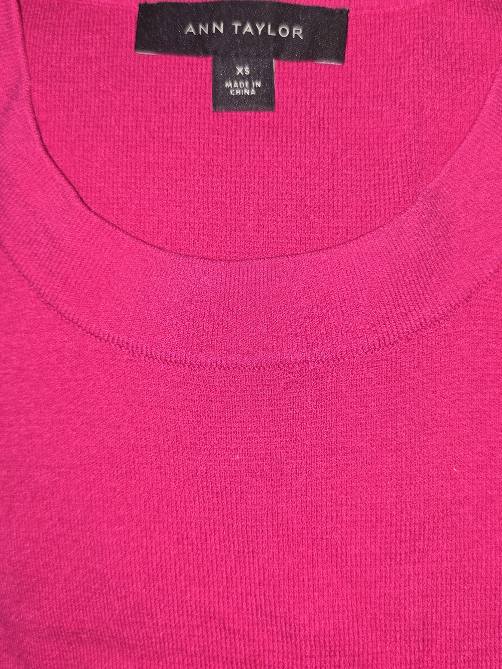 Ann Taylor Bright Pink Crew Neck Sweater